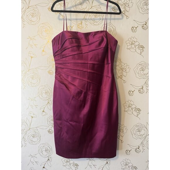 New Adrianna Papell Dress Women's Size 16 Strapless Purple Sheath Cocktail 051 - Picture 1 of 6